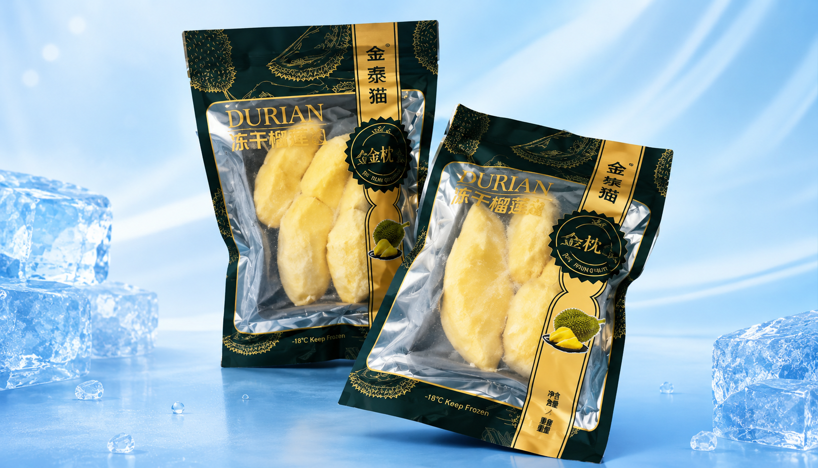 Flexible frozen food packaging bags