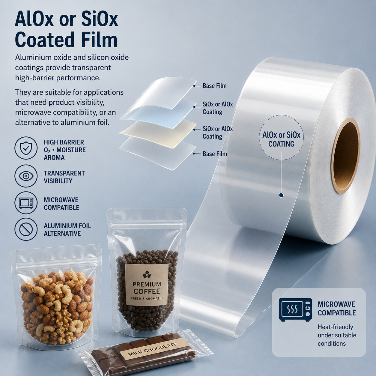 AlOx or SiOx Coated Film