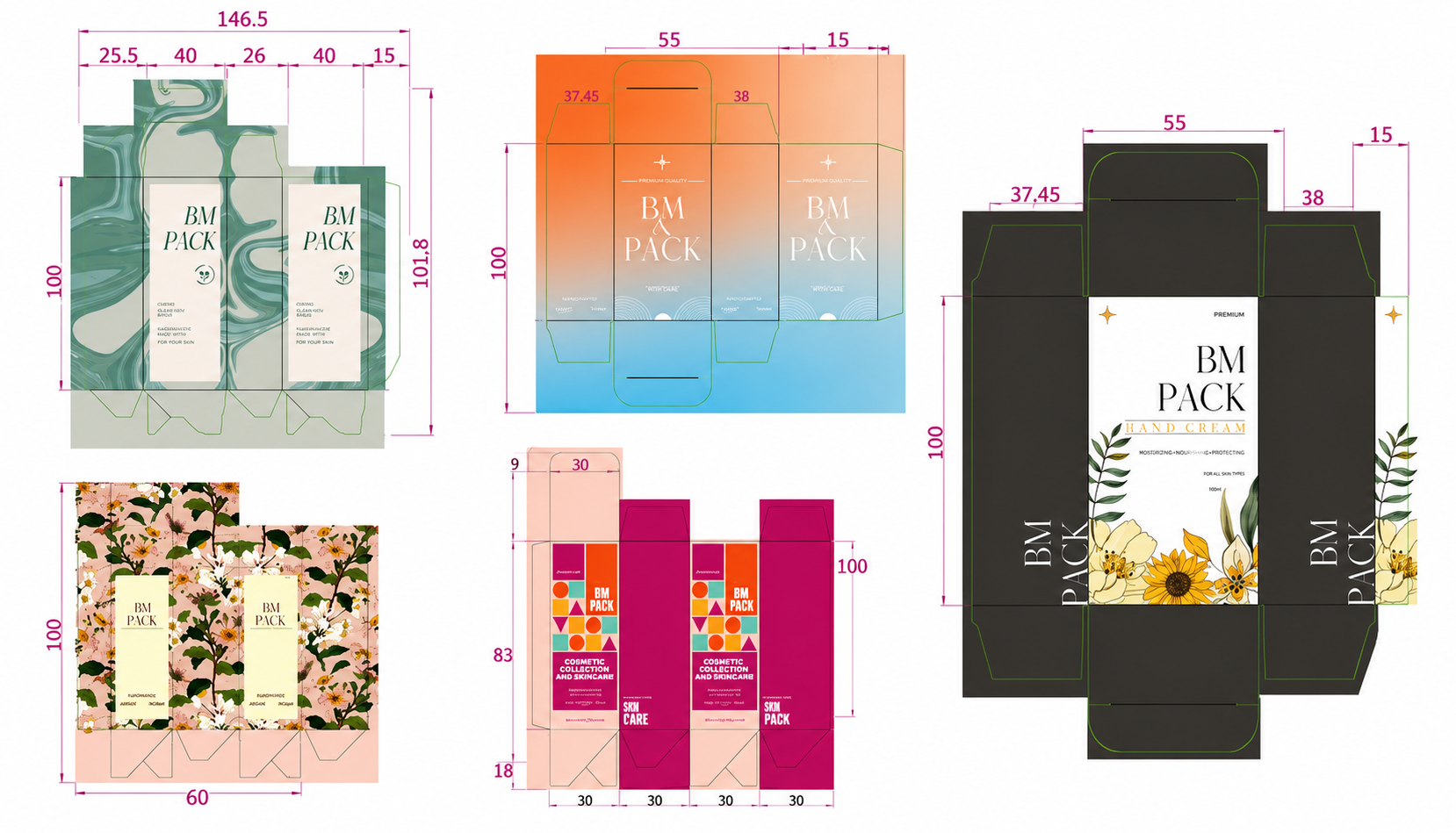 Packaging bag design draft